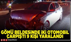 Gömü Beldesinde iki otomobil çarpıştı 9 kişi yaralandı