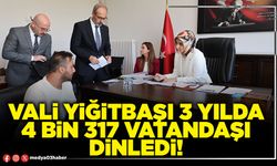 Vali Yiğitbaşı 3 yılda 4 bin 317 vatandaşı dinledi!