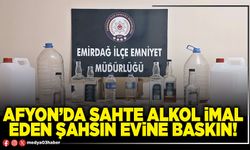 Afyon’da sahte alkol imal eden şahsın evine baskın!