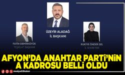 Afyon’da Anahtar Parti’nin A kadrosu belli oldu