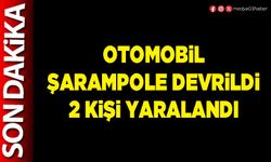Otomobil şarampole devrildi 2 kişi yaralandı