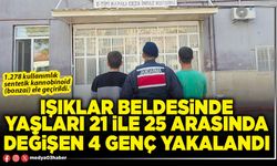 Işıklar Beldesinde yaşları 21 ile 25 arasında değişen 4 genç yakalandı