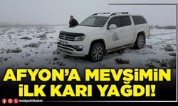 Afyon’a mevsimin ilk karı yağdı!