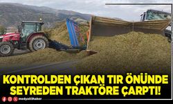 Kontrolden çıkan önünde seyreden traktöre çarptı!