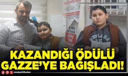 Kazandığı ödülü Gazze’ye bağışladı!