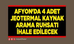 Afyon'da 4 adet jeotermal kaynak arama ruhsatı ihale edilecek