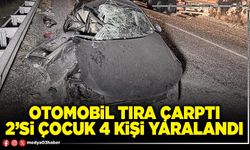 Otomobil tıra çarptı 2’si çocuk 4 kişi yaralandı
