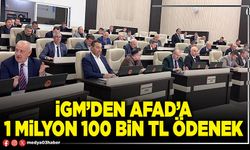 İGM’den AFAD’a 1 Milyon 100 Bin TL ödenek