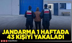 Jandarma 1 haftada 43 kişiyi yakaladı