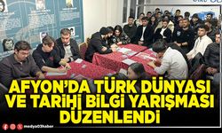 Afyon’da Türk Dünyası ve tarihi bilgi yarışması düzenlendi