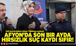 Afyon’da son bir ayda hırsızlık suç kaydı sıfır!