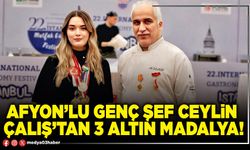 Afyon’lu genç şef Ceylin Çalış’tan 3 altın madalya!