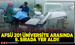 AFSÜ 201 üniversite arasında 9. sırada yer aldı!