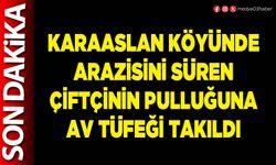 Karaaslan Köyünde arazisini süren çiftçinin pulluğuna av tüfeği takıldı