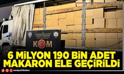6 milyon 190 bin adet makaron ele geçirildi