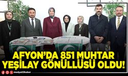 Afyon’da 851 Muhtar Yeşilay gönüllüsü oldu!