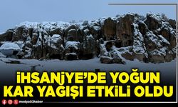 İhsaniye’de yoğun kar yağışı etkili oldu