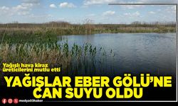 Yağışlar Eber Gölü’ne can suyu oldu