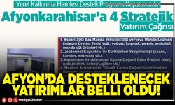 Afyon’da desteklenecek yatırımlar belli oldu!