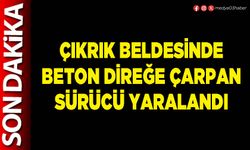 Çıkrık Beldesinde beton direğe çarpan sürücü yaralandı