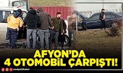 Afyon’da 4 otomobil çarpıştı!