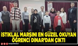 İstiklal marşını en güzel okuyan öğrenci Dinar’dan çıktı