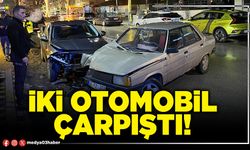 İki otomobil çarpıştı!