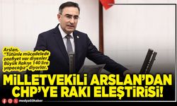Milletvekili Arslan’dan CHP’ye rakı eleştirisi!