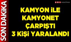 Kamyon ile kamyonet çarpıştı 3 kişi yaralandı