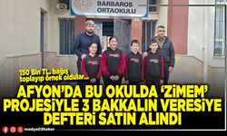 Afyon’da bu Okulda ‘Zimem’ projesiyle 3 bakkalın veresiye defteri satın alındı