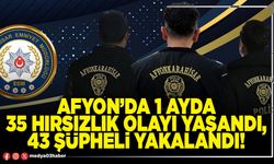 Afyon’da 1 ayda 35 hırsızlık olayı yaşandı, 43 şüpheli yakalandı!