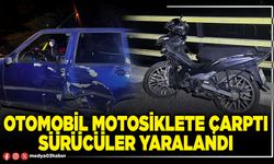 Otomobil motosiklete çarptı sürücüler yaralandı