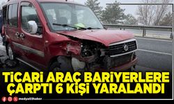 Ticari araç bariyerlere çarptı 6 kişi yaralandı
