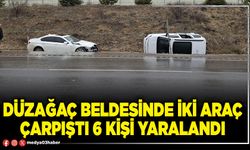 Düzağaç Beldesinde iki araç çarpıştı 6 kişi yaralandı