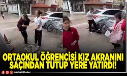 Ortaokul öğrencisi kız akranını saçından tutup yere yatırdı!