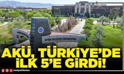 AKÜ, Türkiye’de ilk 5’e girdi!