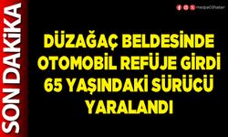 Düzağaç Beldesinde otomobil refüje girdi 65 yaşındaki sürücü yaralandı