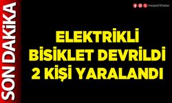 Elektrikli bisiklet devrildi 2 kişi yaralandı