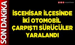 İscehisar ilçesinde iki otomobil çarpıştı sürücüler yaralandı