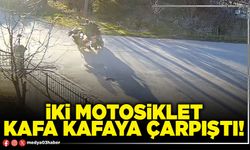 İki motosiklet kafa kafaya çarpıştı!