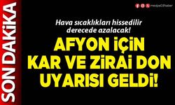 Afyon için kar ve zirai don uyarısı geldi!