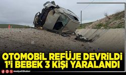 Otomobil refüje devrildi 1’i bebek 3 kişi yaralandı