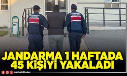 Jandarma 1 haftada 45 kişiyi yakaladı