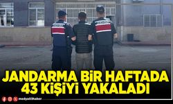 Jandarma bir haftada 43 kişiyi yakaladı