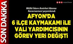 Afyon’da 6 İlçe Kaymakamı ile Vali Yardımcısının görev yeri değişti