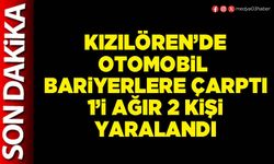 Kızılören’de otomobil bariyerlere çarptı 1’i ağır 2 kişi yaralandı