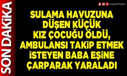 Sulama havuzuna düşen küçük kız çocuğu öldü, ambulansı takip etmek isteyen baba eşine çarparak yaraladı