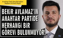 Bekir Avlamaz’ın Anahtar Partide herhangi bir görevi bulunmuyor!