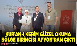 Kur’an-ı Kerim Güzel Okuma Bölge Birincisi Afyon’dan çıktı