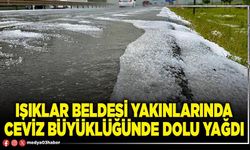 Işıklar Beldesi yakınlarında ceviz büyüklüğünde dolu yağdı
